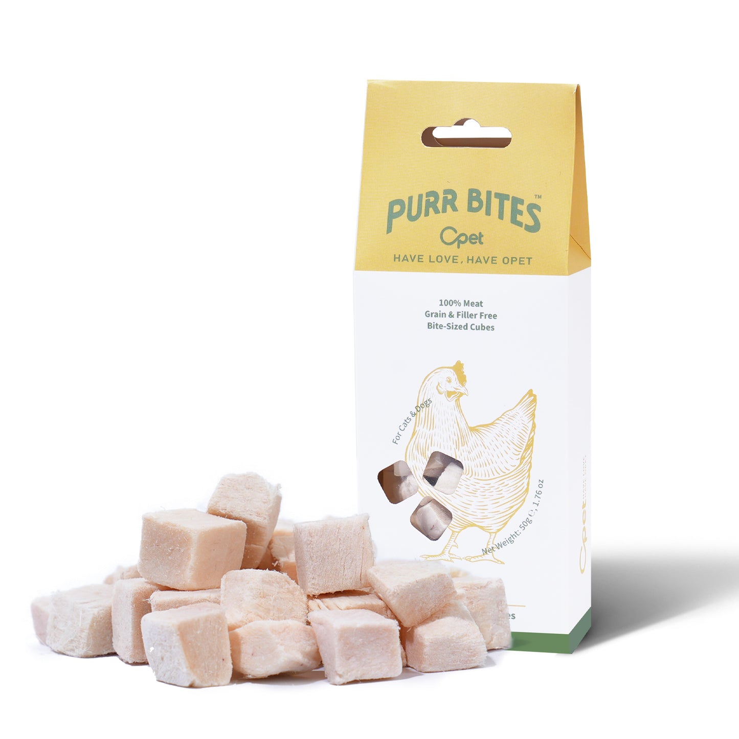 OPET Freeze Dried Cat Treats-Chicken Cubes-50g