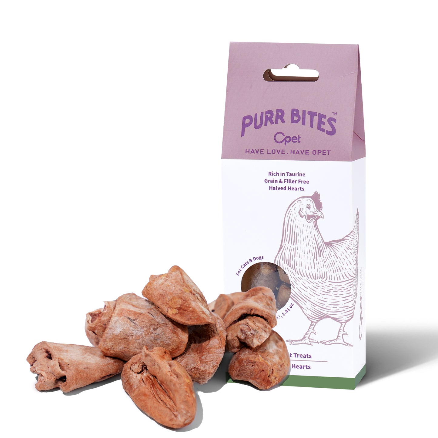 OPET Freeze Dried Cat Treats- Halved Heart- 40g