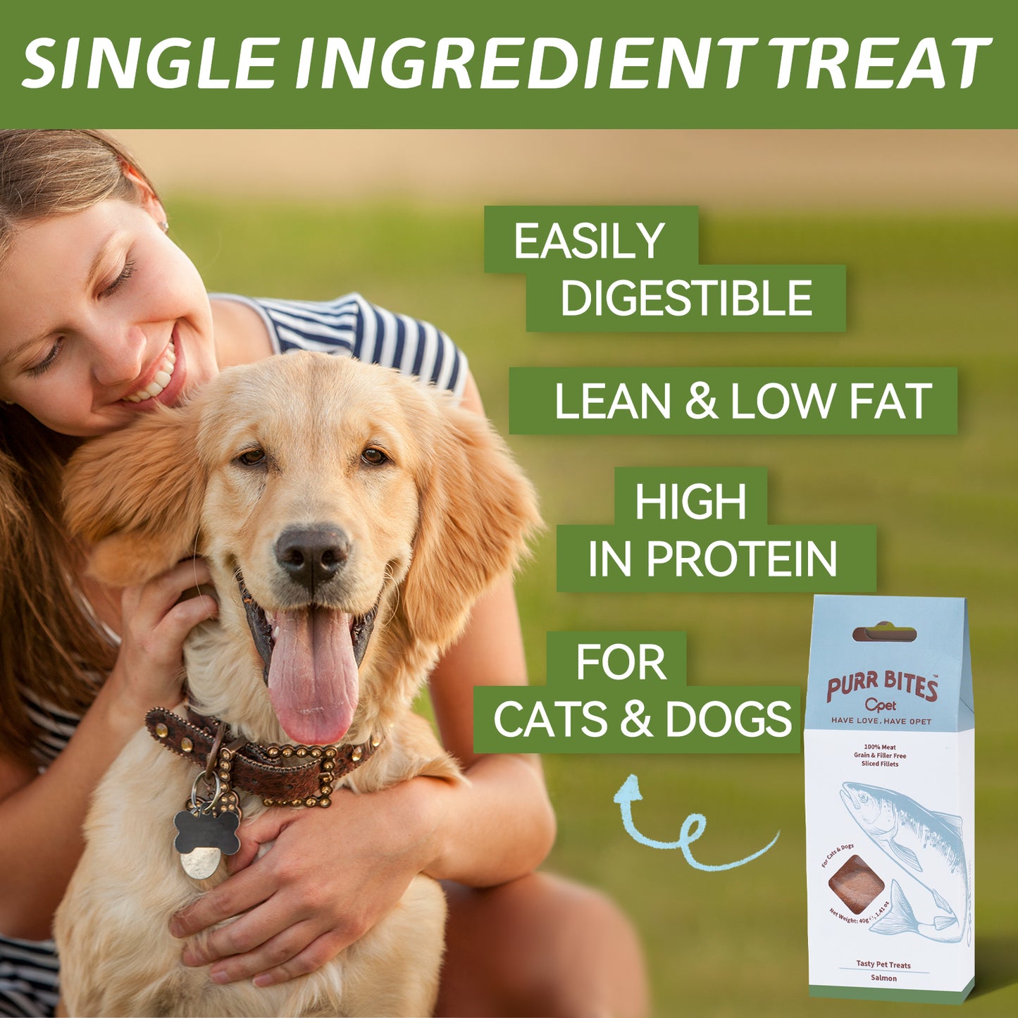 OPET Freeze Dried Cat Treats- Salmon- 40g