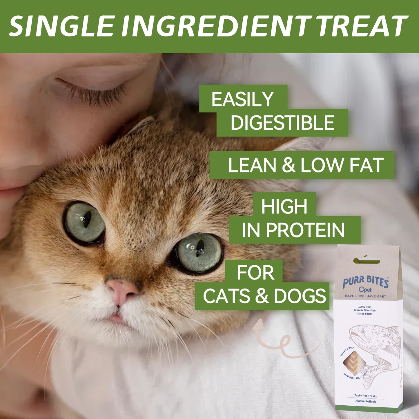 OPET Freeze Dried Cat Treats- Cod- 40g