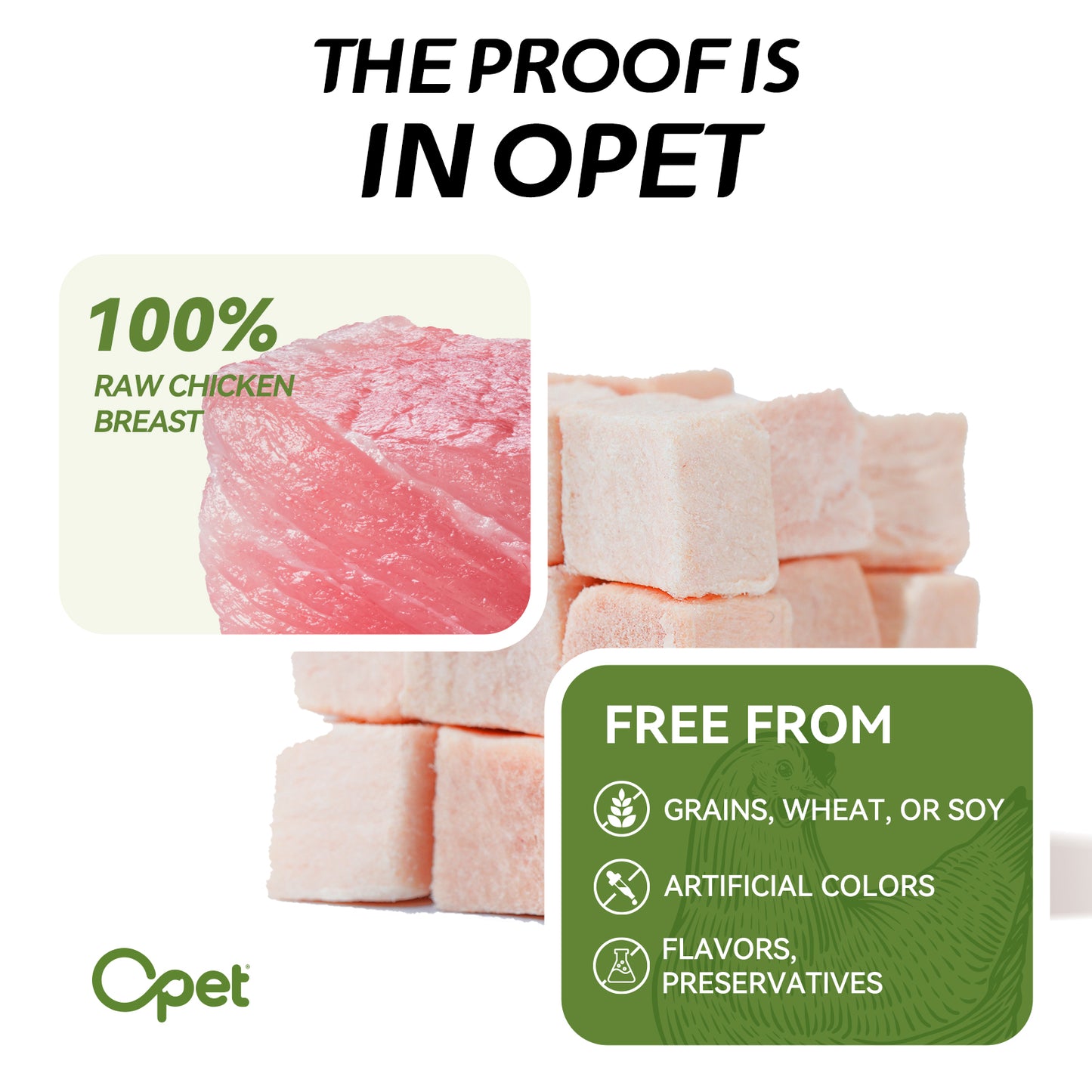 OPET Freeze Dried Cat Treats-Chicken Cubes-50g