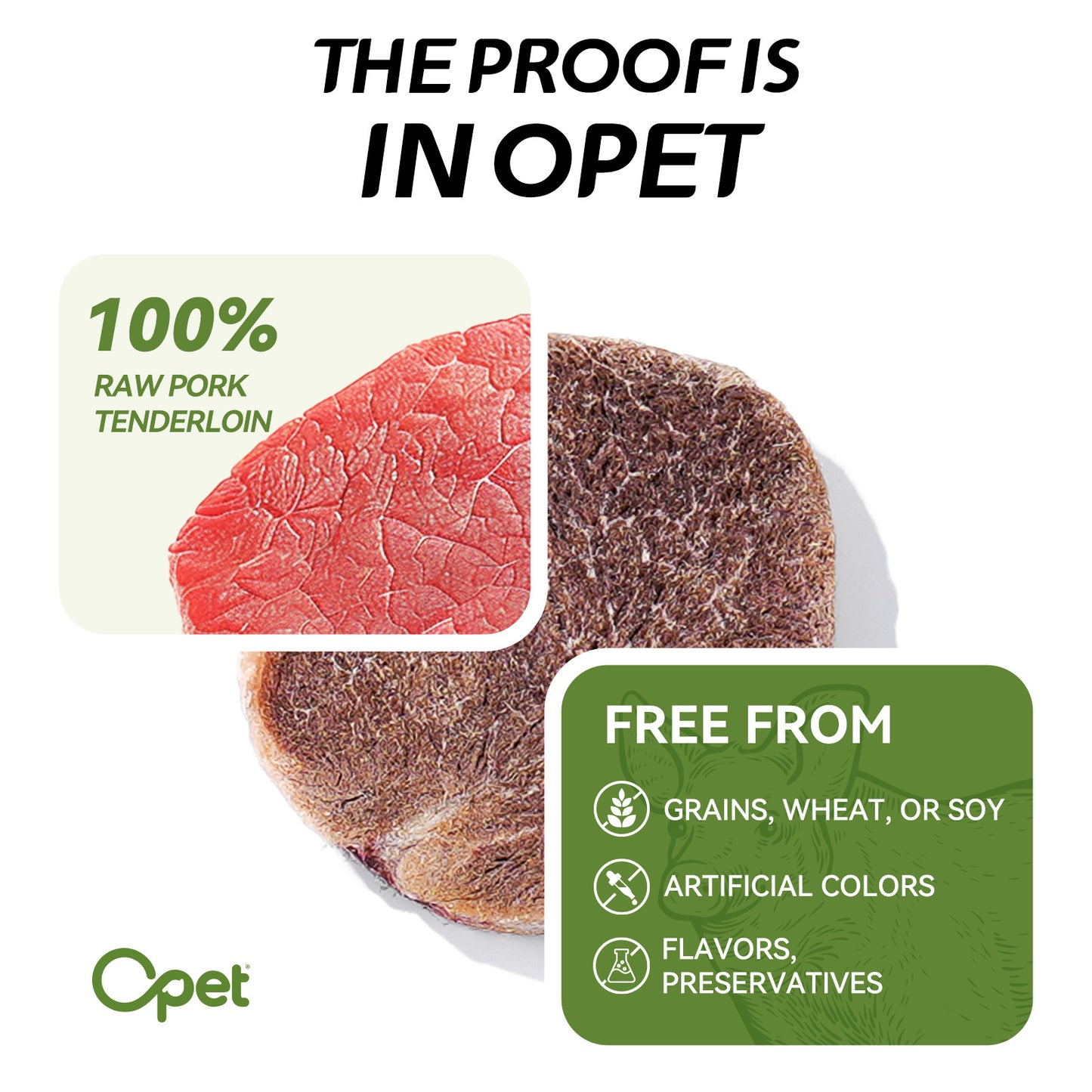 OPET Freeze Dried Cat Treats- Pork Sliced- 42g