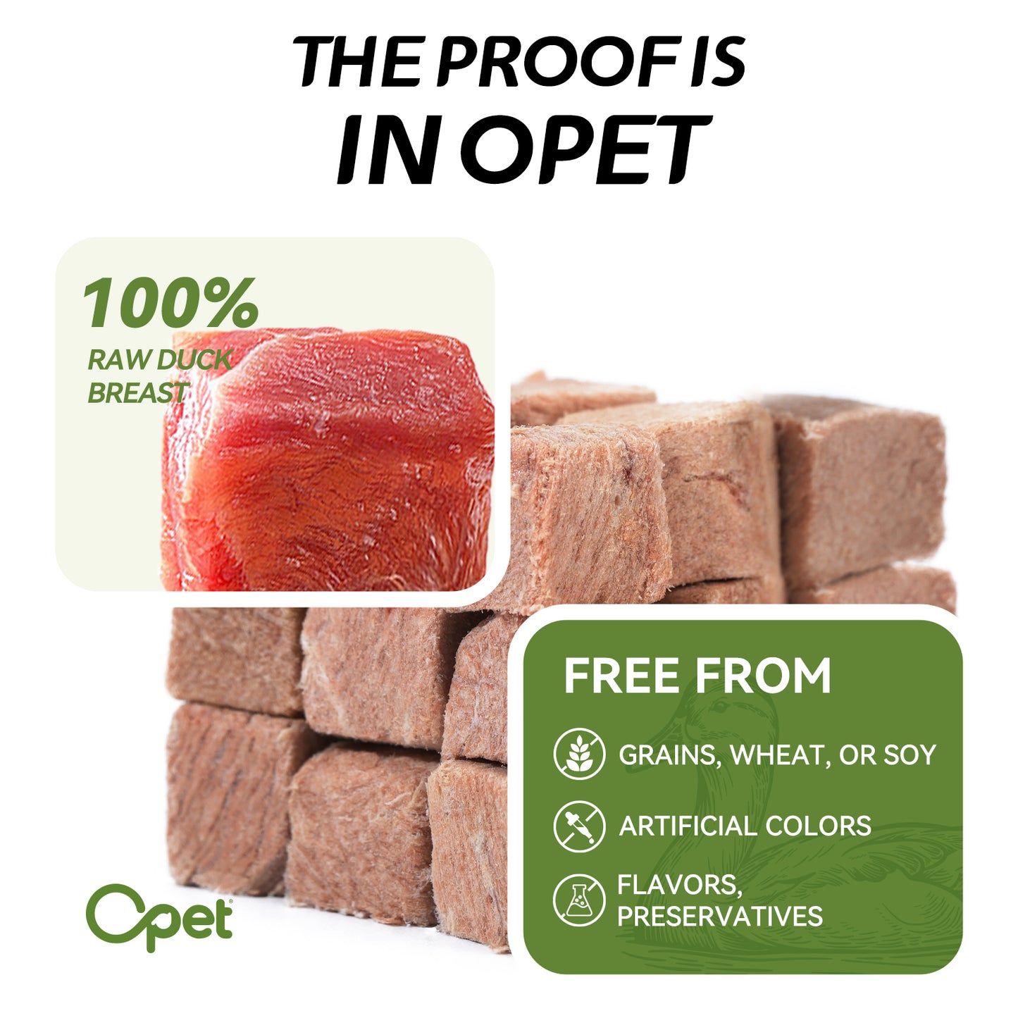 OPET Freeze Dried Cat Treats-Duck Cubes-45g