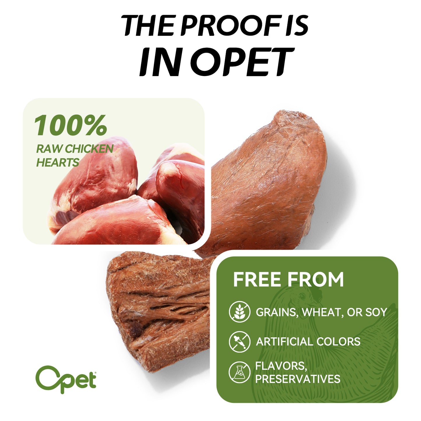 OPET Freeze Dried Cat Treats- Halved Heart- 40g