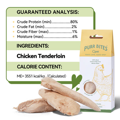 OPET Freeze Dried Cat Treats- Chicken Breast Whole Fillets- 40g