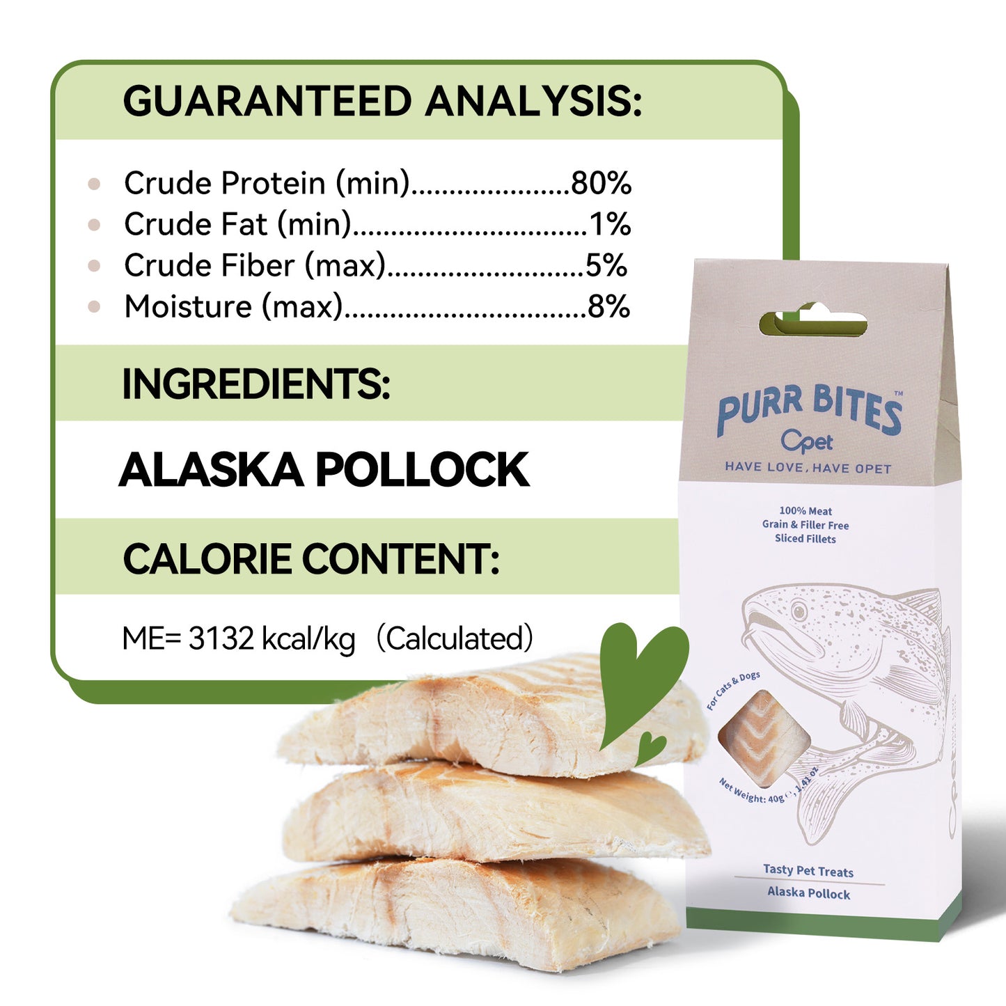 OPET Freeze Dried Cat Treats- Cod- 40g