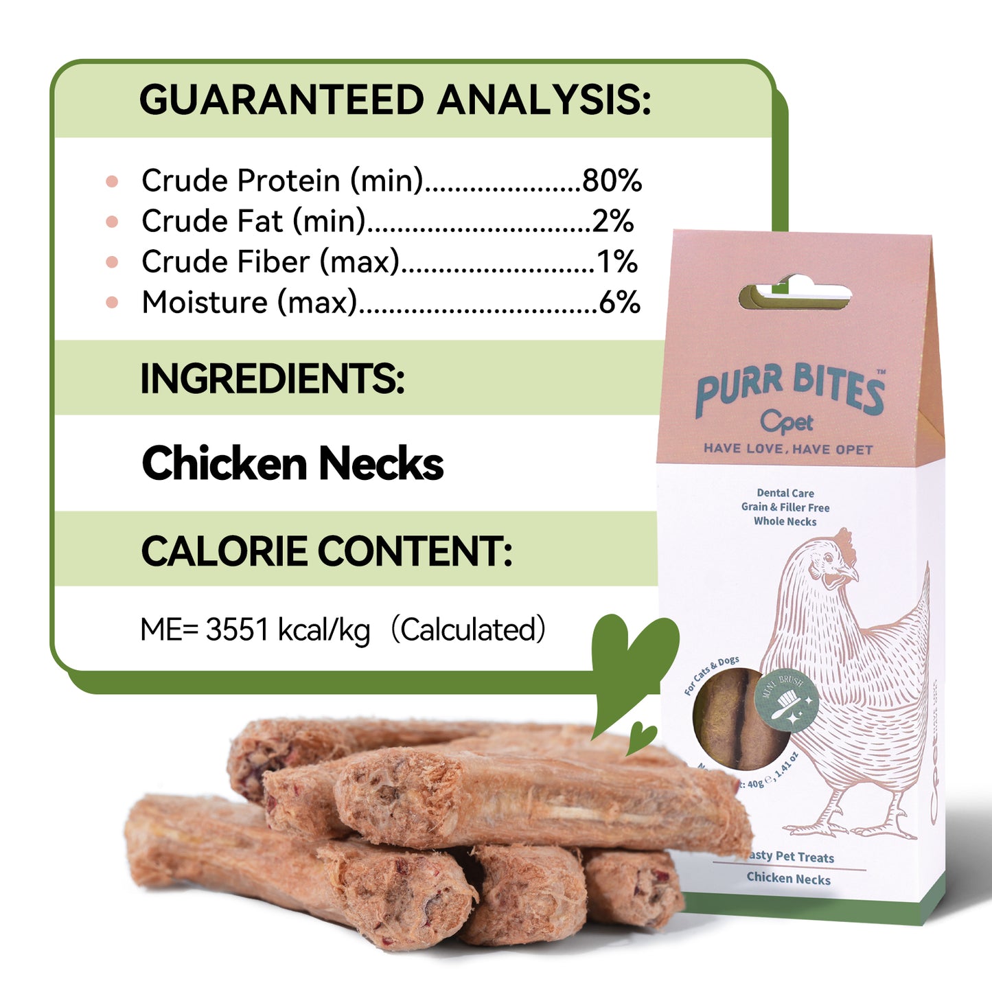 OPET Freeze Dried Cat Treats- Chicken Neck- 40g