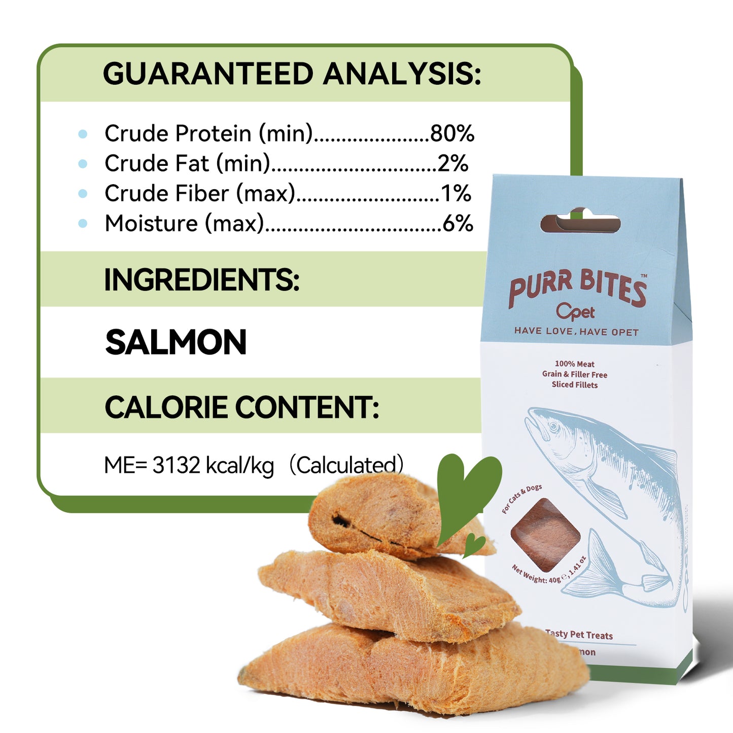 OPET Freeze Dried Cat Treats- Salmon- 40g