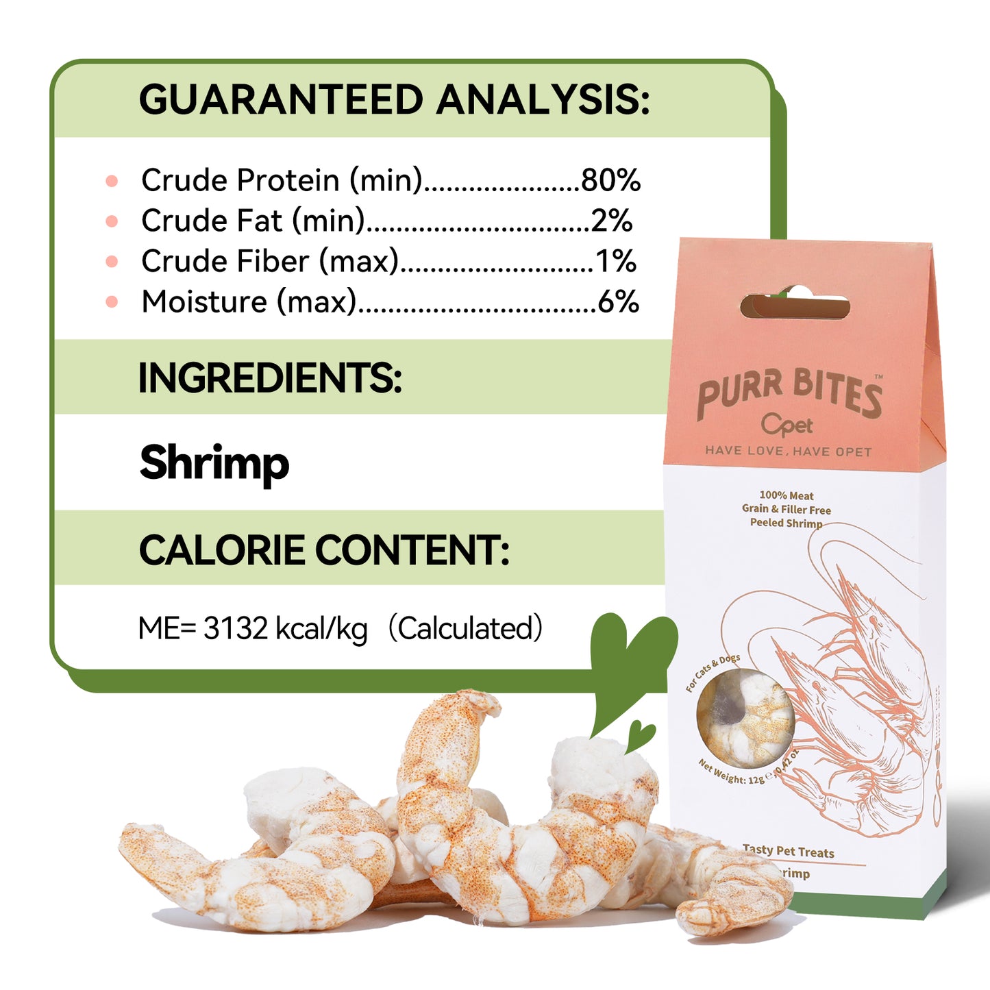 OPET Freeze Dried Cat Treats- Shrimp- 12g